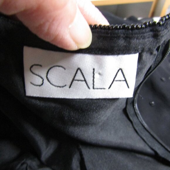 VTG Y2K Scala SILK S Beaded ASYMMETRICAL Whimsigoth Black Prom Maxi Dress - Picture 10 of 13